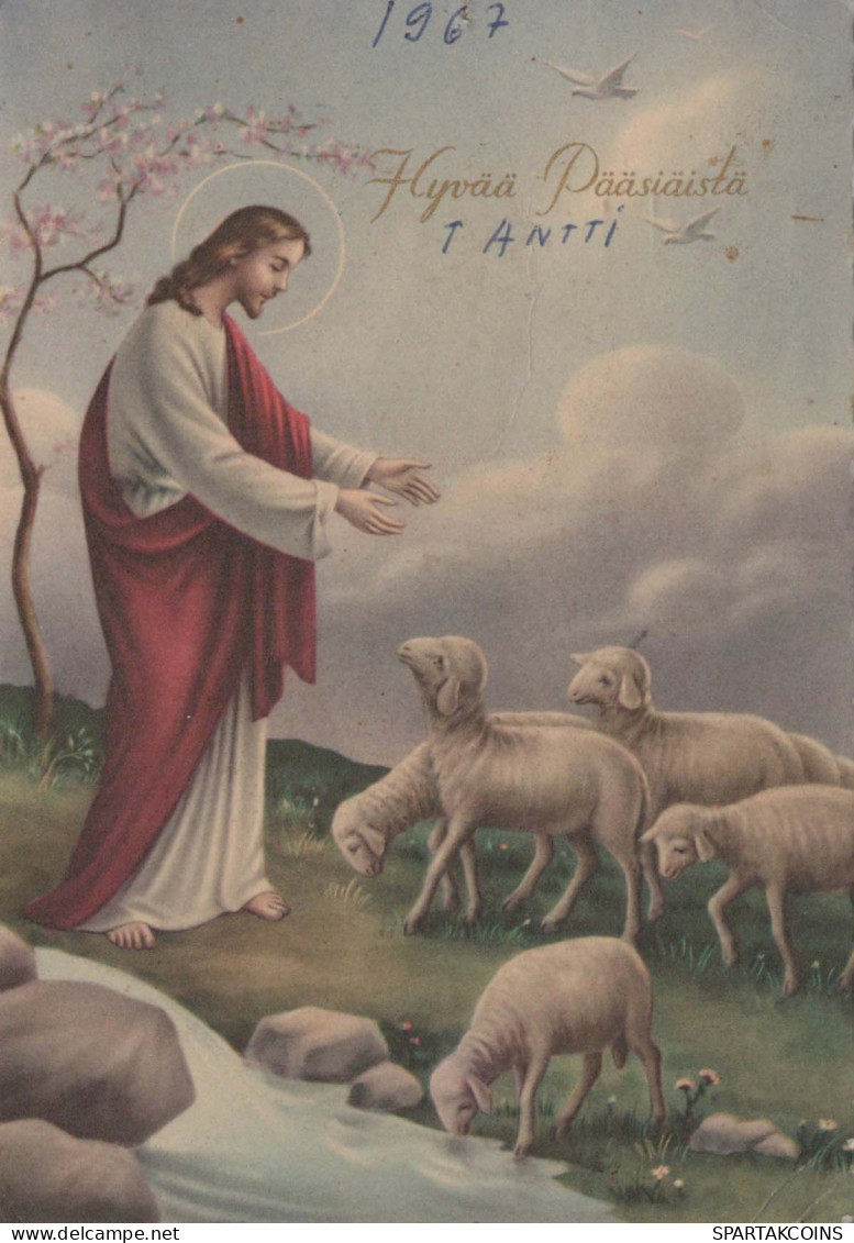 CRISTO SANTO Cristianesimo Religione Vintage Cartolina CPSM #PBP776.IT - Jesus