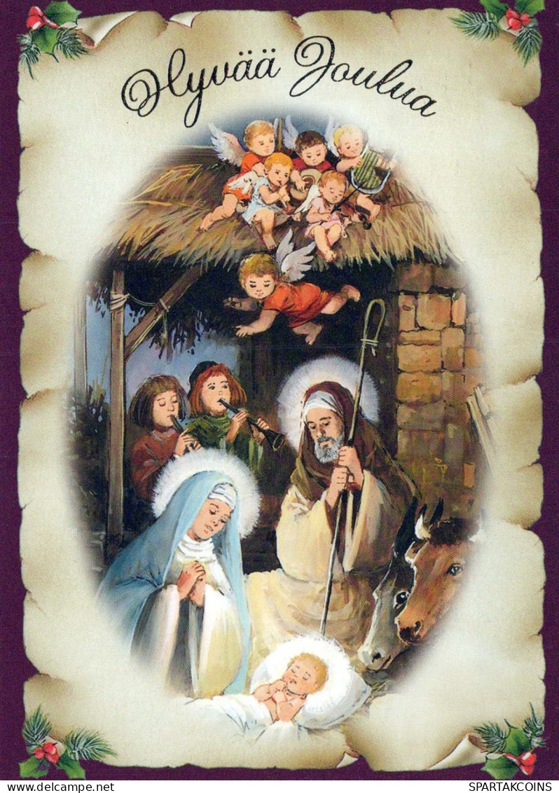 Vergine Maria Madonna Gesù Bambino Natale Religione Vintage Cartolina CPSM #PBP713.IT - Vergine Maria E Madonne