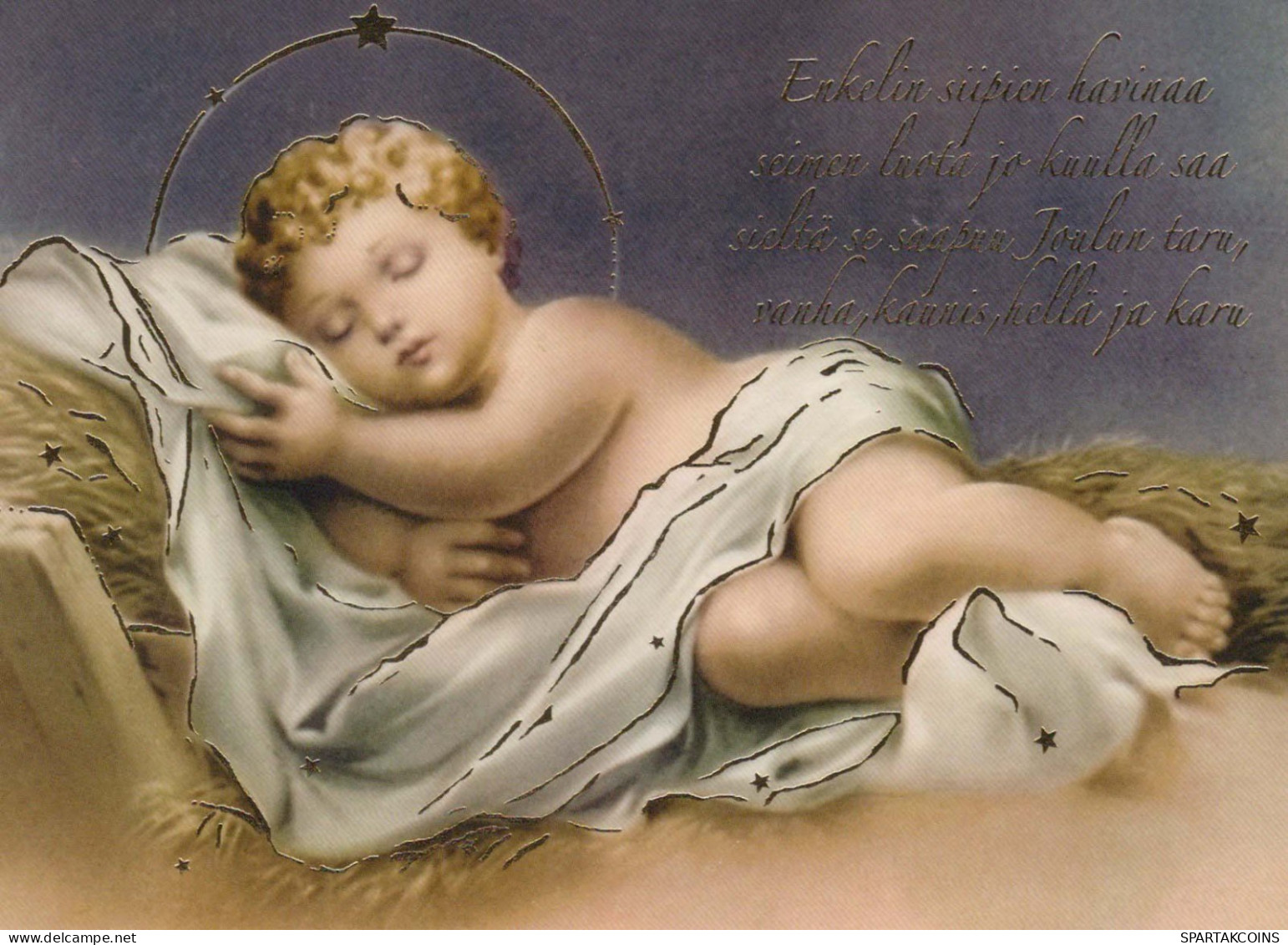 CRISTO SANTO Gesù Bambino Natale Religione Vintage Cartolina CPSM #PBP649.IT - Jesus