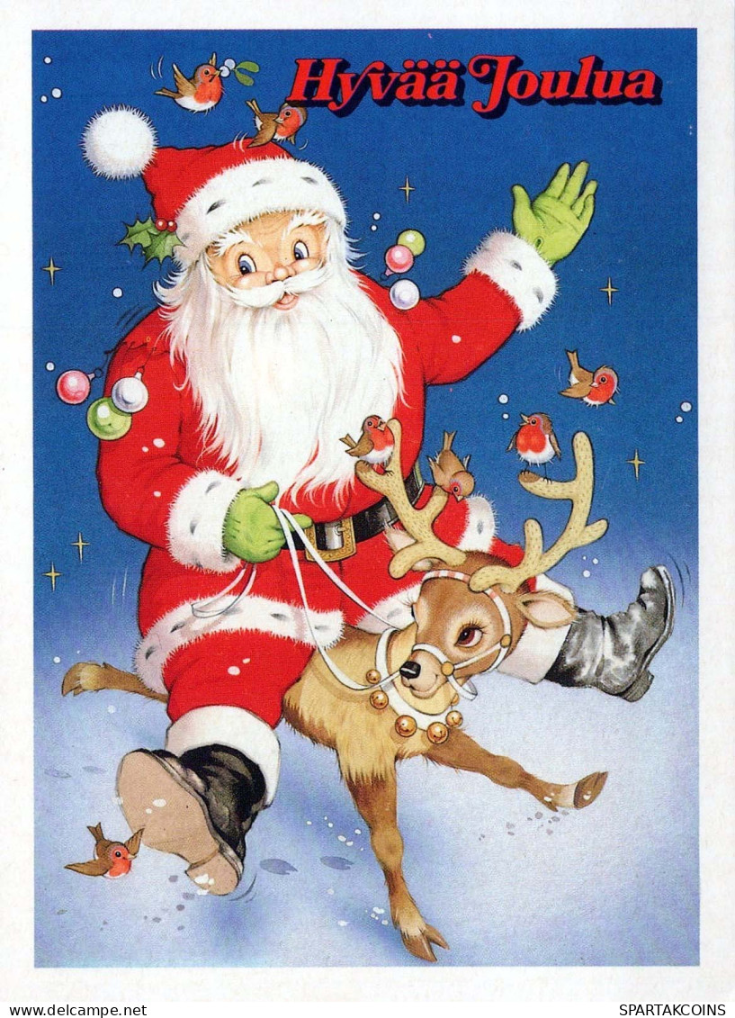 BABBO NATALE Buon Anno Natale Vintage Cartolina CPSM #PBO072.IT - Santa Claus