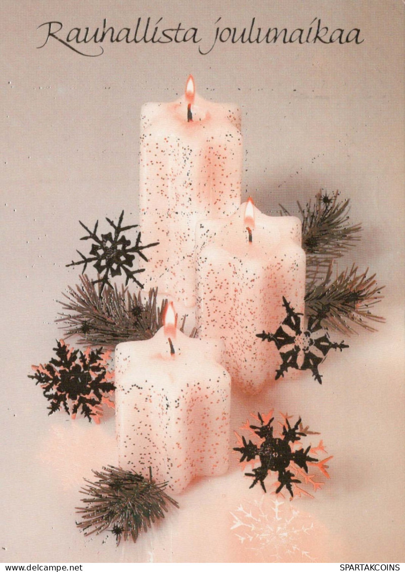 Buon Anno Natale CANDELA Vintage Cartolina CPSM #PBO011.IT - Año Nuevo