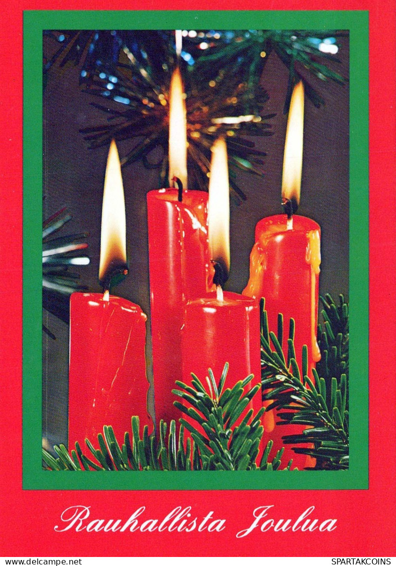 Buon Anno Natale CANDELA Vintage Cartolina CPSM #PBN889.IT - Año Nuevo