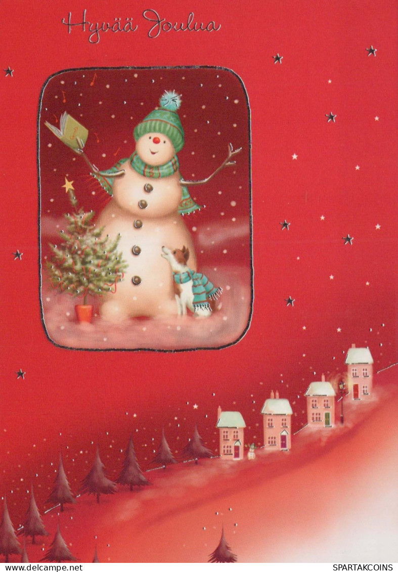 Buon Anno Natale PUPAZZO Vintage Cartolina CPSM #PBM575.IT - Año Nuevo
