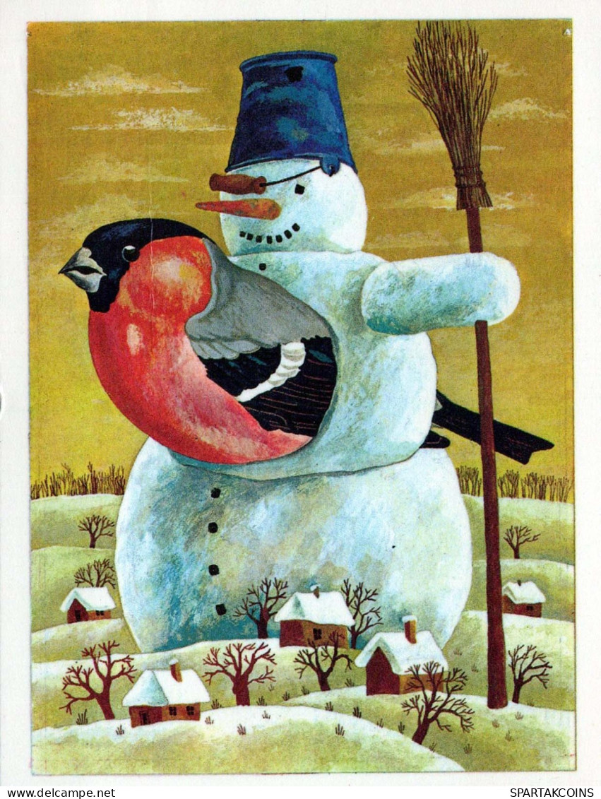 Buon Anno Natale PUPAZZO Vintage Cartolina CPSM #PBM510.IT - Año Nuevo