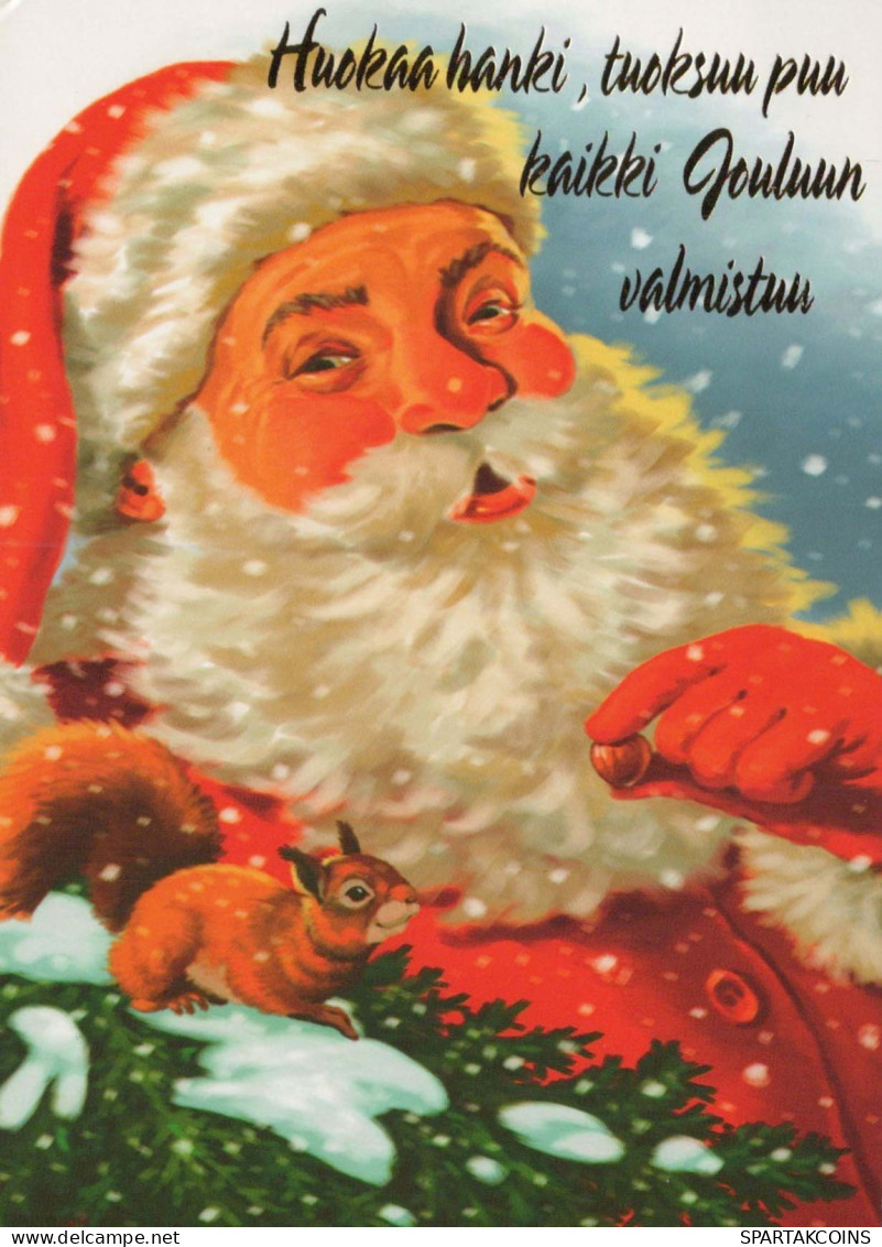 BABBO NATALE Buon Anno Natale Vintage Cartolina CPSM #PBL340.IT - Santa Claus