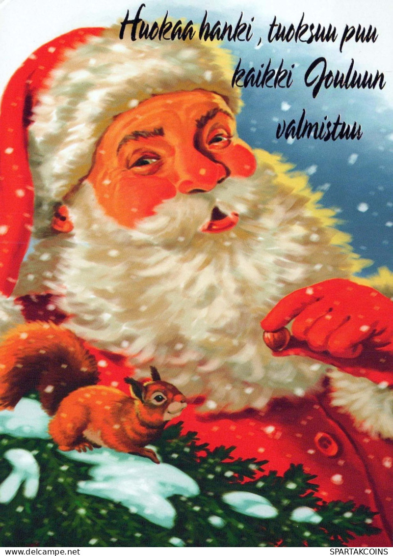 BABBO NATALE Buon Anno Natale Vintage Cartolina CPSM #PBL340.IT - Santa Claus