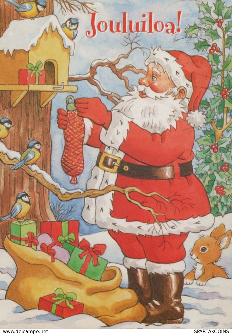 BABBO NATALE Buon Anno Natale Vintage Cartolina CPSM #PBL468.IT - Santa Claus