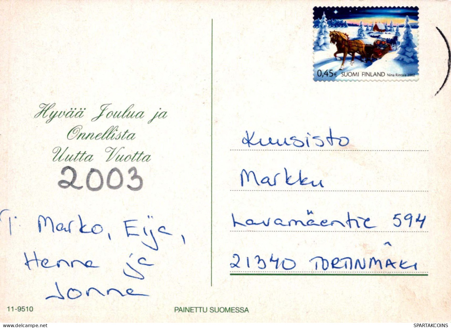 BABBO NATALE Buon Anno Natale Vintage Cartolina CPSM #PBL468.IT - Santa Claus