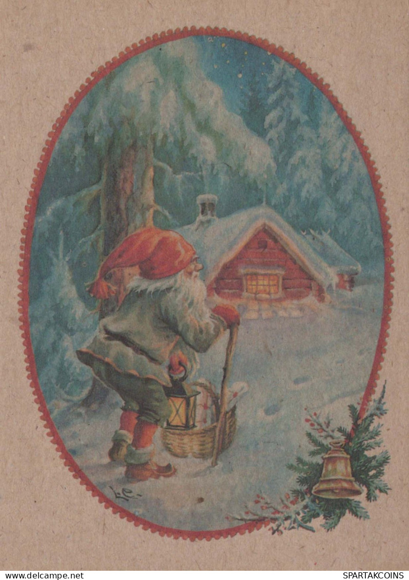 BABBO NATALE Buon Anno Natale Vintage Cartolina CPSM #PBL009.IT - Santa Claus