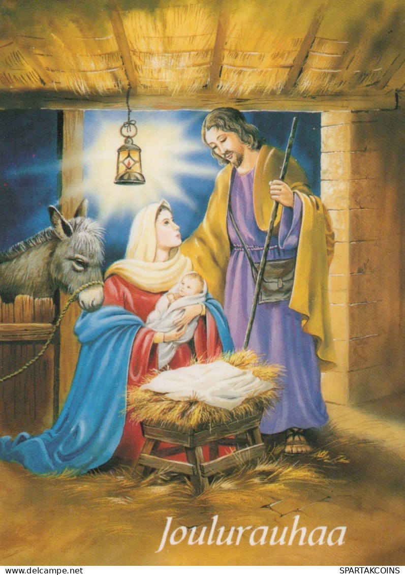 Vergine Maria Madonna Gesù Bambino Natale Religione Vintage Cartolina CPSM #PBB936.IT - Vierge Marie & Madones