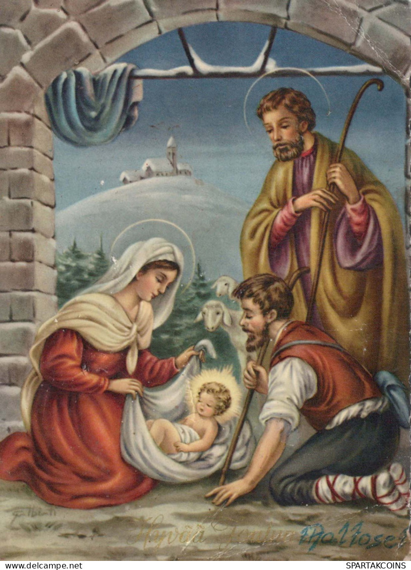 Vergine Maria Madonna Gesù Bambino Natale Religione Vintage Cartolina CPSM #PBB746.IT - Vergine Maria E Madonne