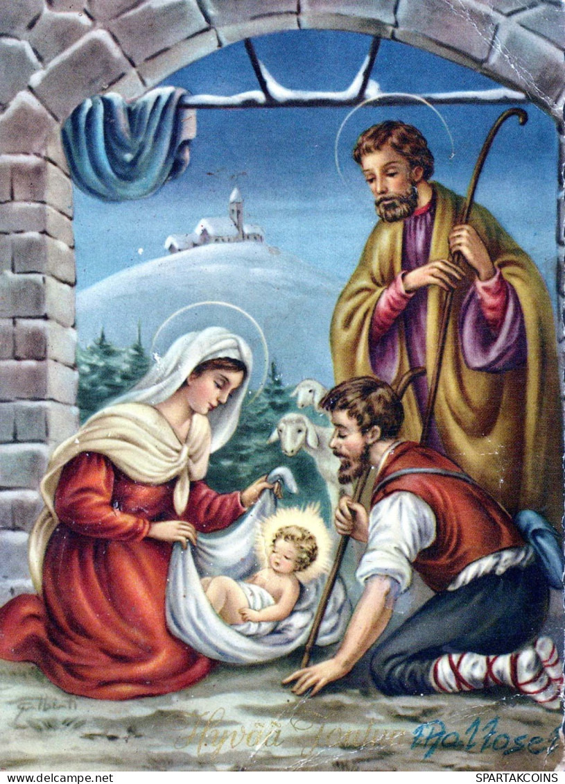 Vergine Maria Madonna Gesù Bambino Natale Religione Vintage Cartolina CPSM #PBB746.IT - Vergine Maria E Madonne