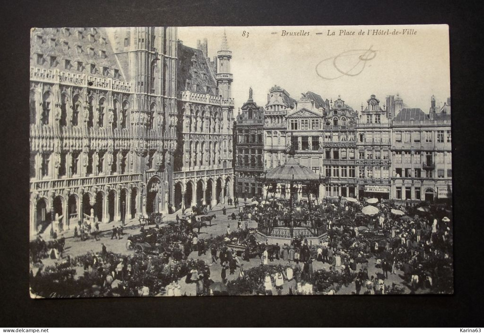 België - Belgique - Brussel - CPA - La Place De L' Hotel De Ville - Stadhuis - Avec Timbre 1906 - Mercadillos