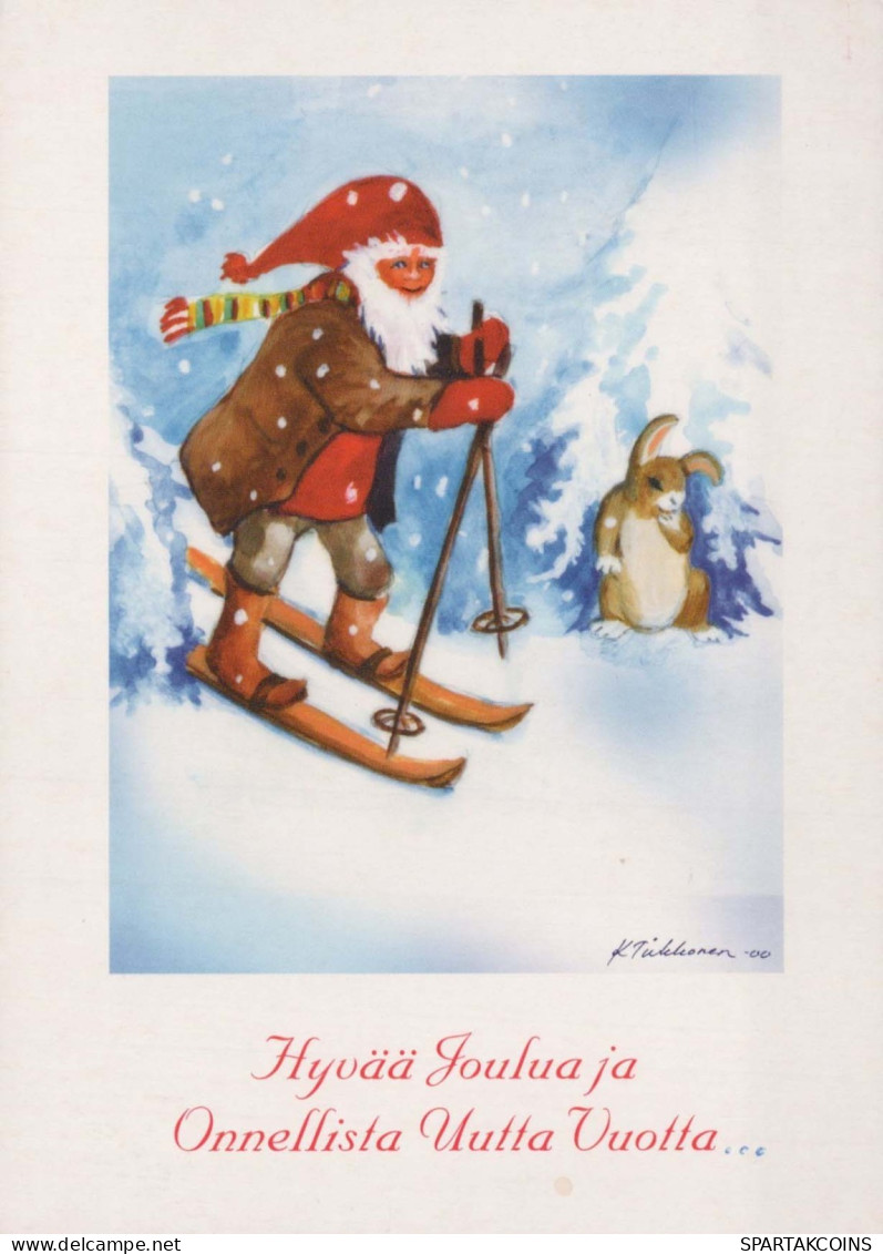 BABBO NATALE Buon Anno Natale Vintage Cartolina CPSM #PBL078.IT - Santa Claus
