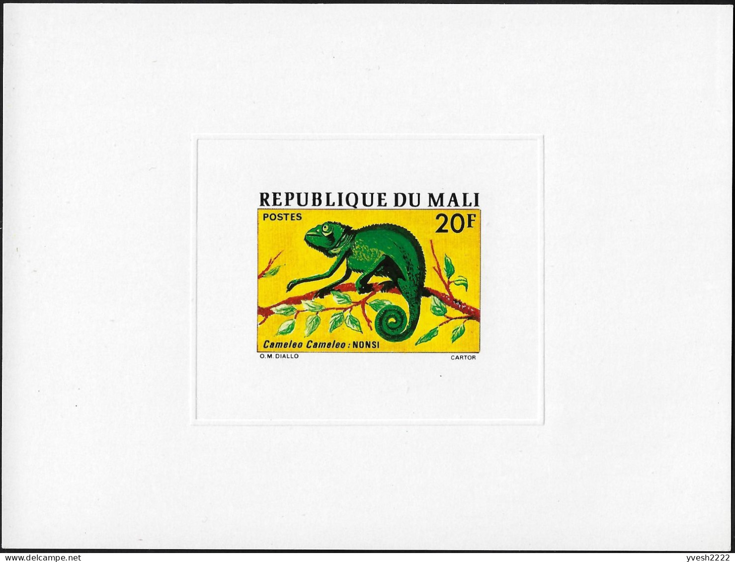 Mali 1989 Y&T 252 Sur Feuillet De Luxe. Cameleo Cameleo, Caméléon - Autres & Non Classés