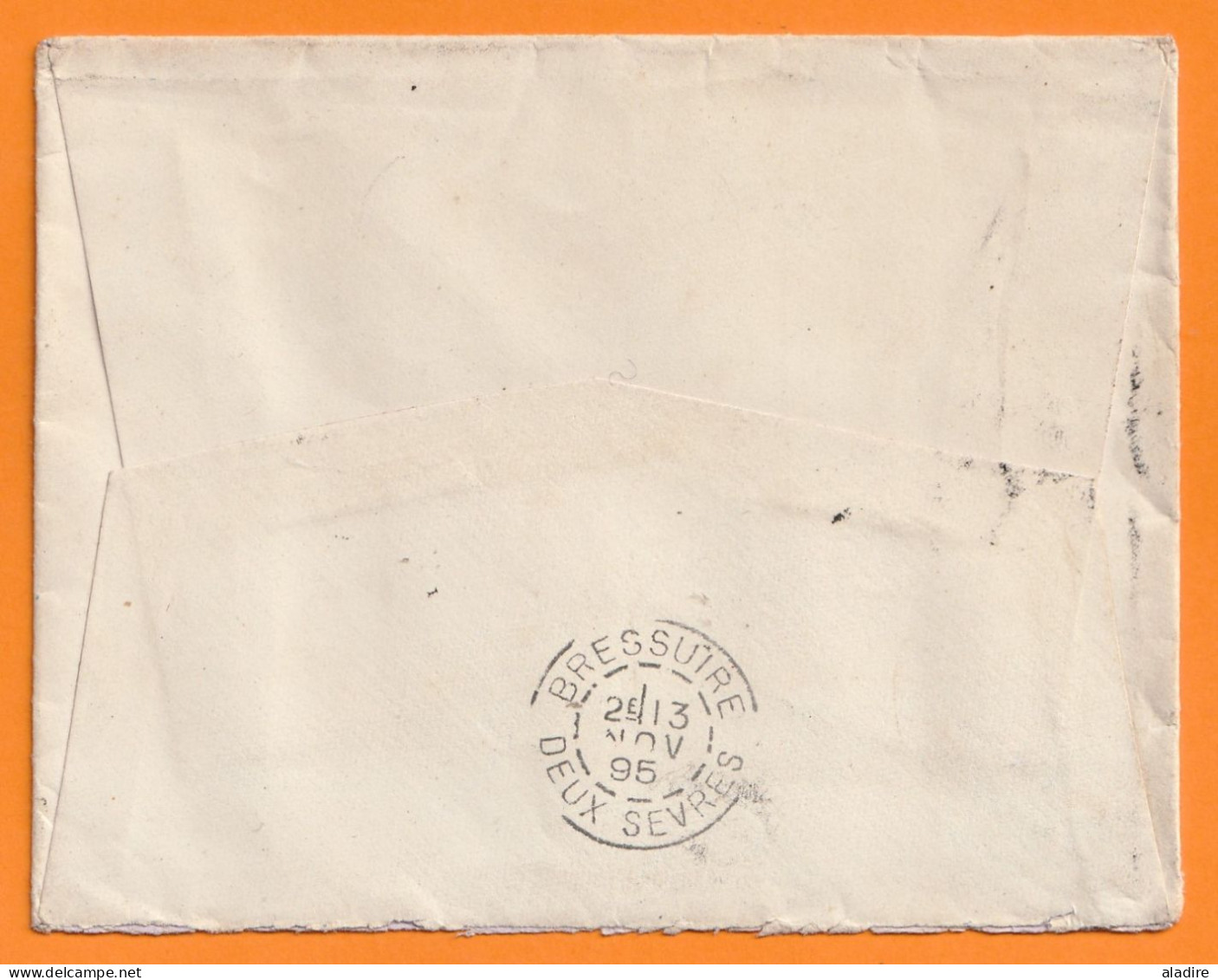 1896 - 25 C Groupe Sur Enveloppe De Saint Louis Du Sénégal Vers Bressuire, Deux Sèvres Par Paquebot N° 5  Ligne J - Briefe U. Dokumente