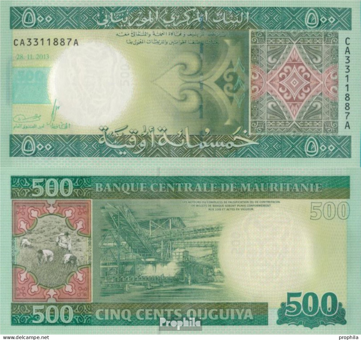 Mauretanien Pick-Nr: 18 Bankfrisch 2013 500 Ouguiya - Mauritania