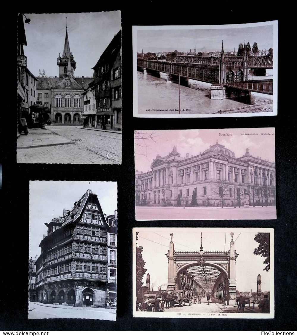 Cp, 67, Strasbourg, Strassburg, Obernai, LOT DE 5 CARTES POSTALES DU BAS RHIN - 5 - 99 Postcards