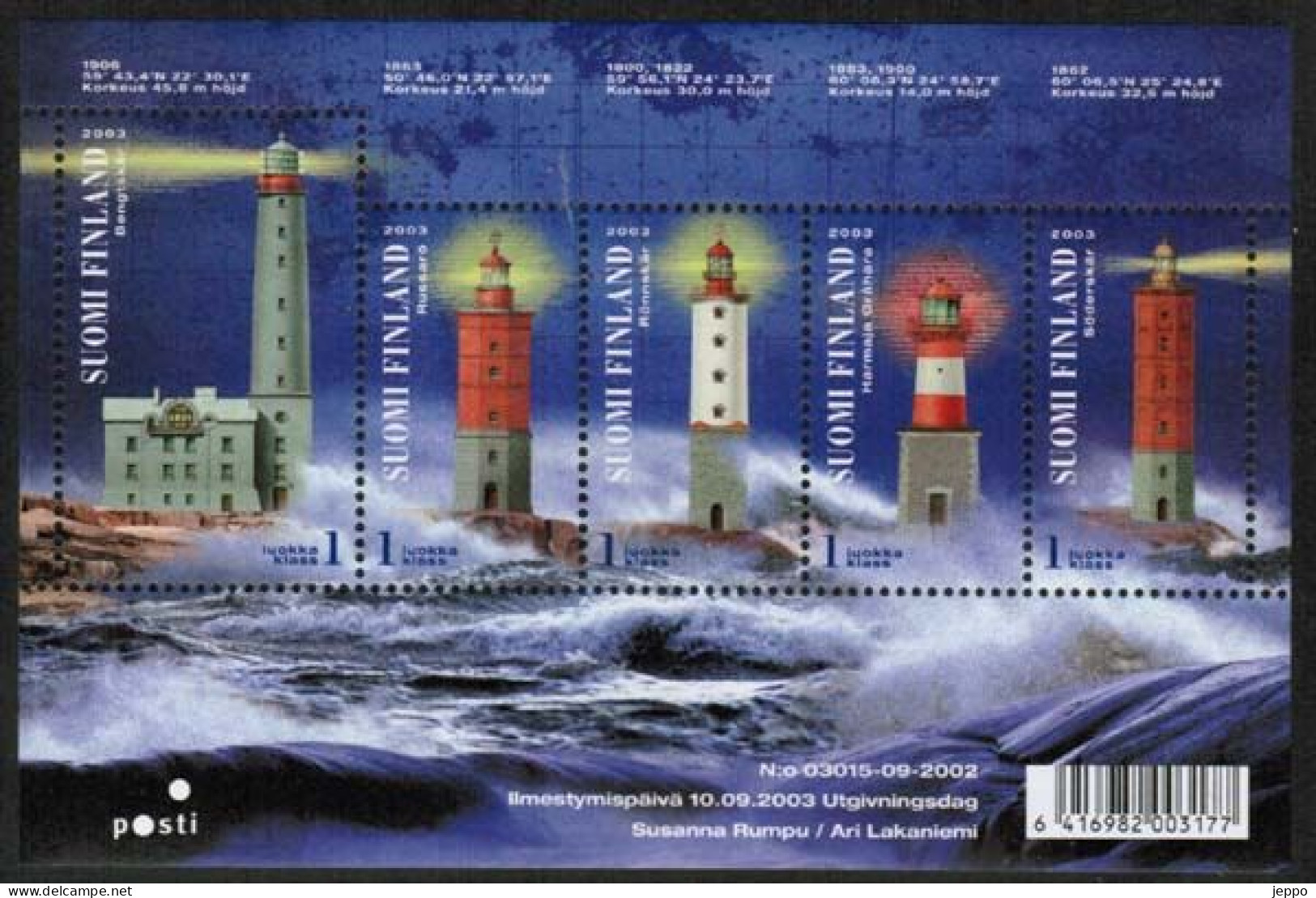 2003 Finland  Michel Block 31 Lighthouses MNH **. - Blocs-feuillets