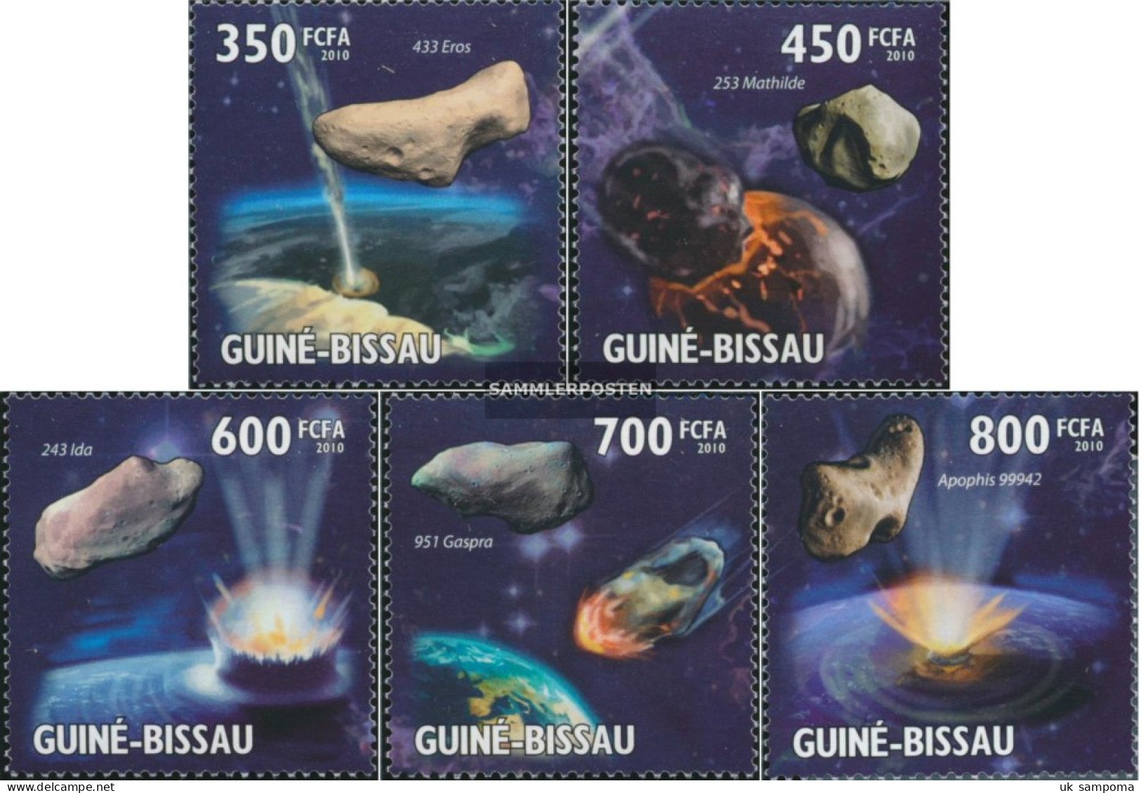 Guinea-Bissau 4557-4561 (complete. Issue) Unmounted Mint / Never Hinged 2010 Asteroiden - Guinea-Bissau