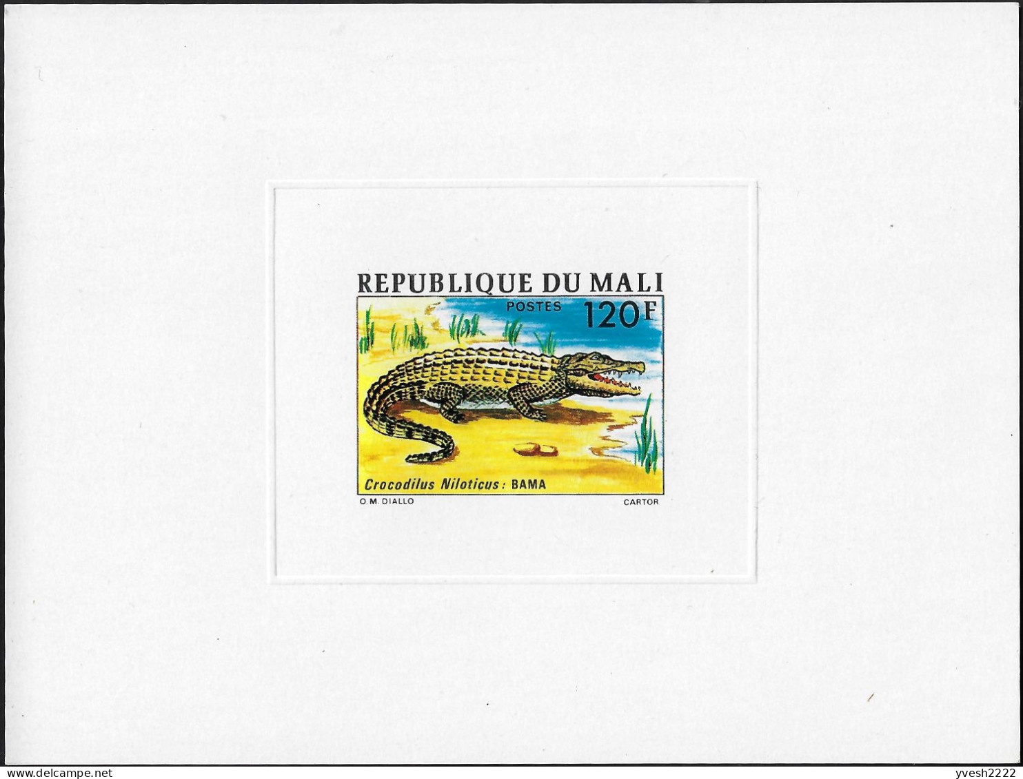 Mali 1989 Y&T 253 Sur Feuillet De Luxe. Crocodile Du Nil, Crocodylus Niloticus - Autres & Non Classés