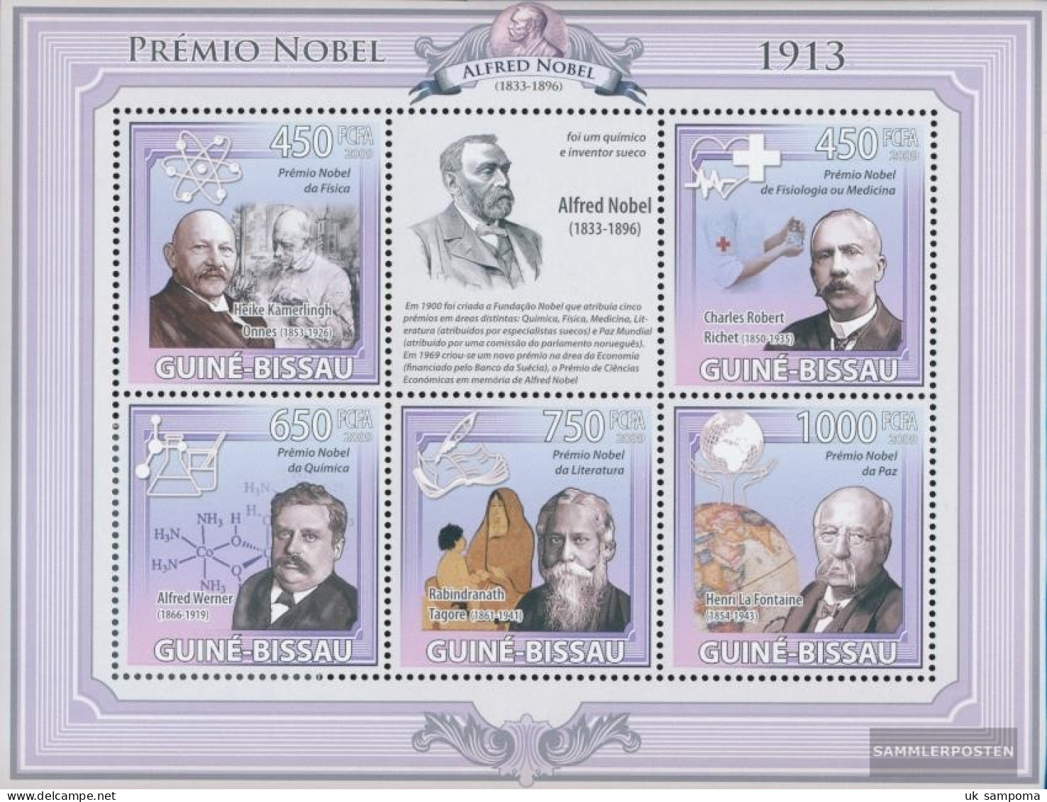 Guinea-Bissau 4527-4531 Sheetlet (complete. Issue) Unmounted Mint / Never Hinged 2009 Nobel Prize 1913 - Guinea-Bissau