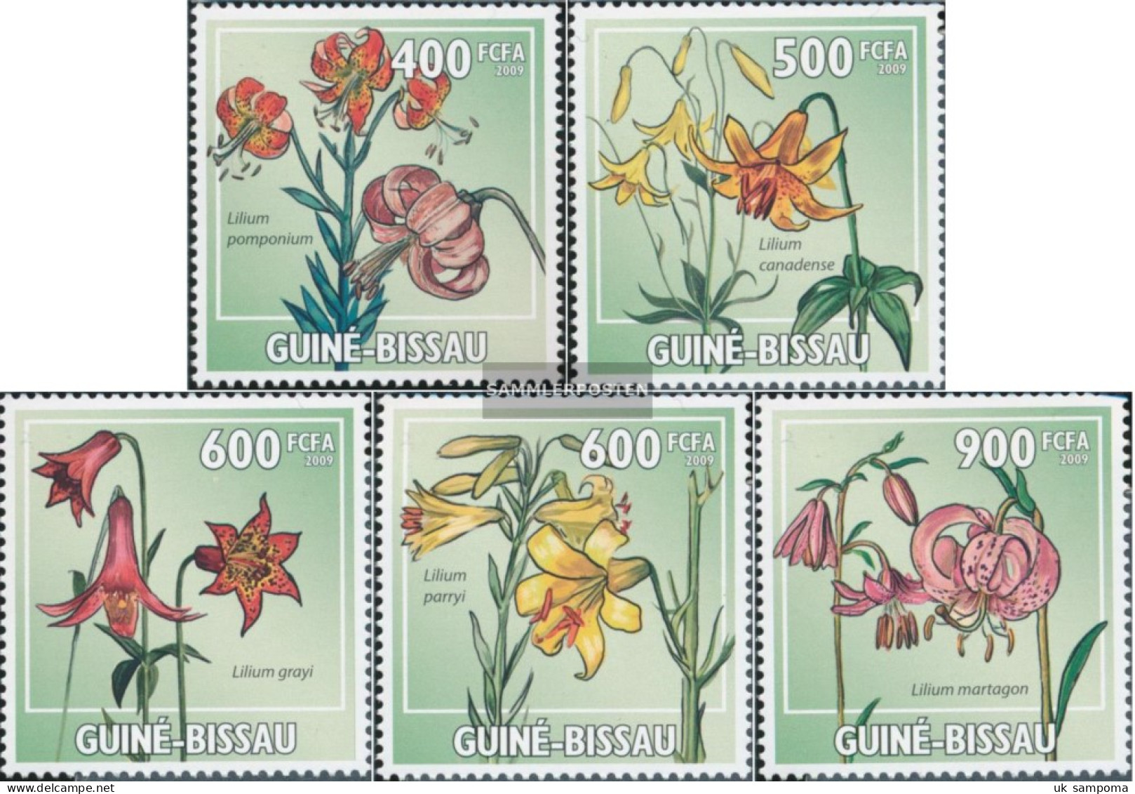 Guinea-Bissau 4450-4454 (complete. Issue) Unmounted Mint / Never Hinged 2009 Lilies - Guinea-Bissau