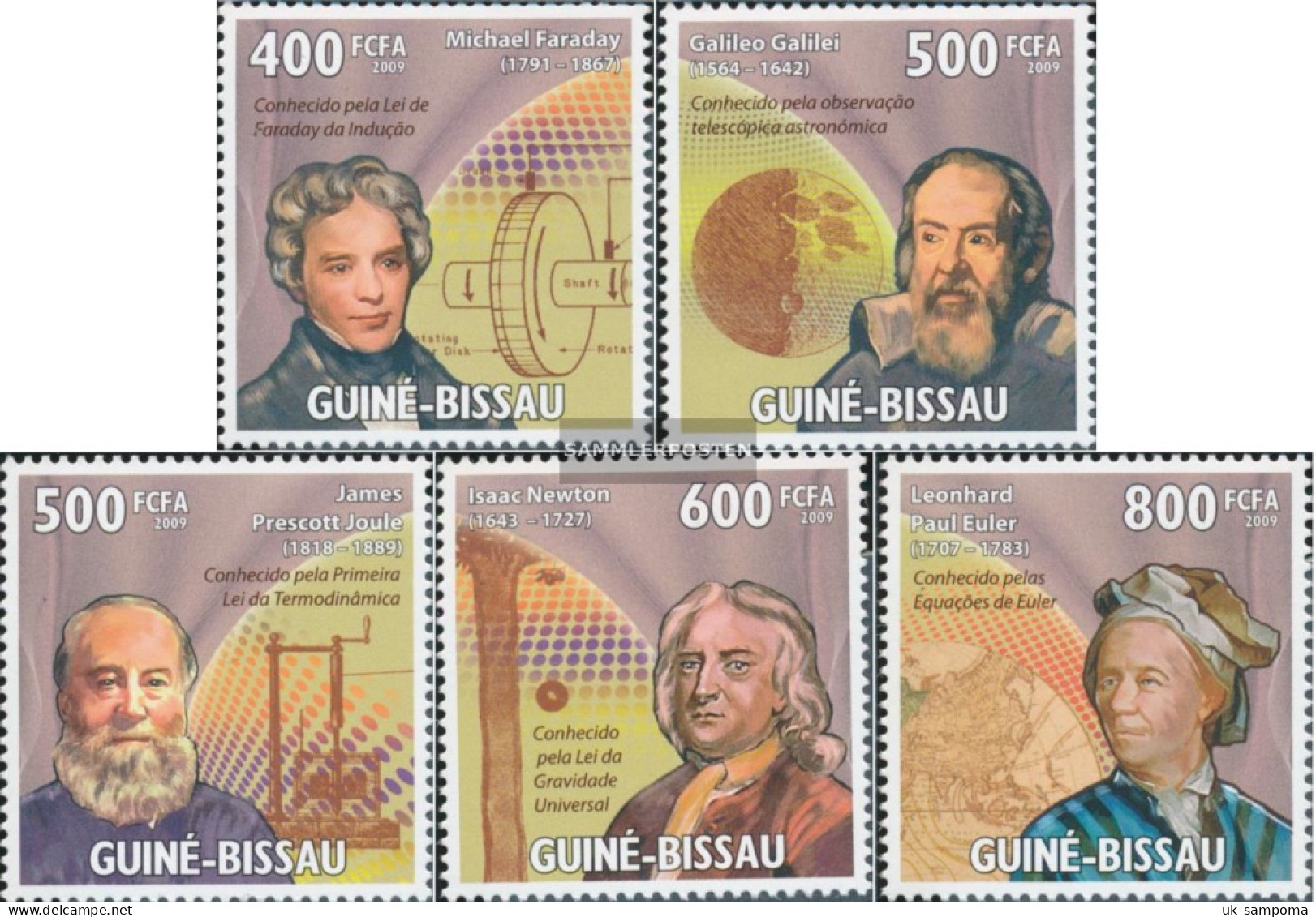 Guinea-Bissau 4444-4448 (complete. Issue) Unmounted Mint / Never Hinged 2009 Physicist - Guinea-Bissau