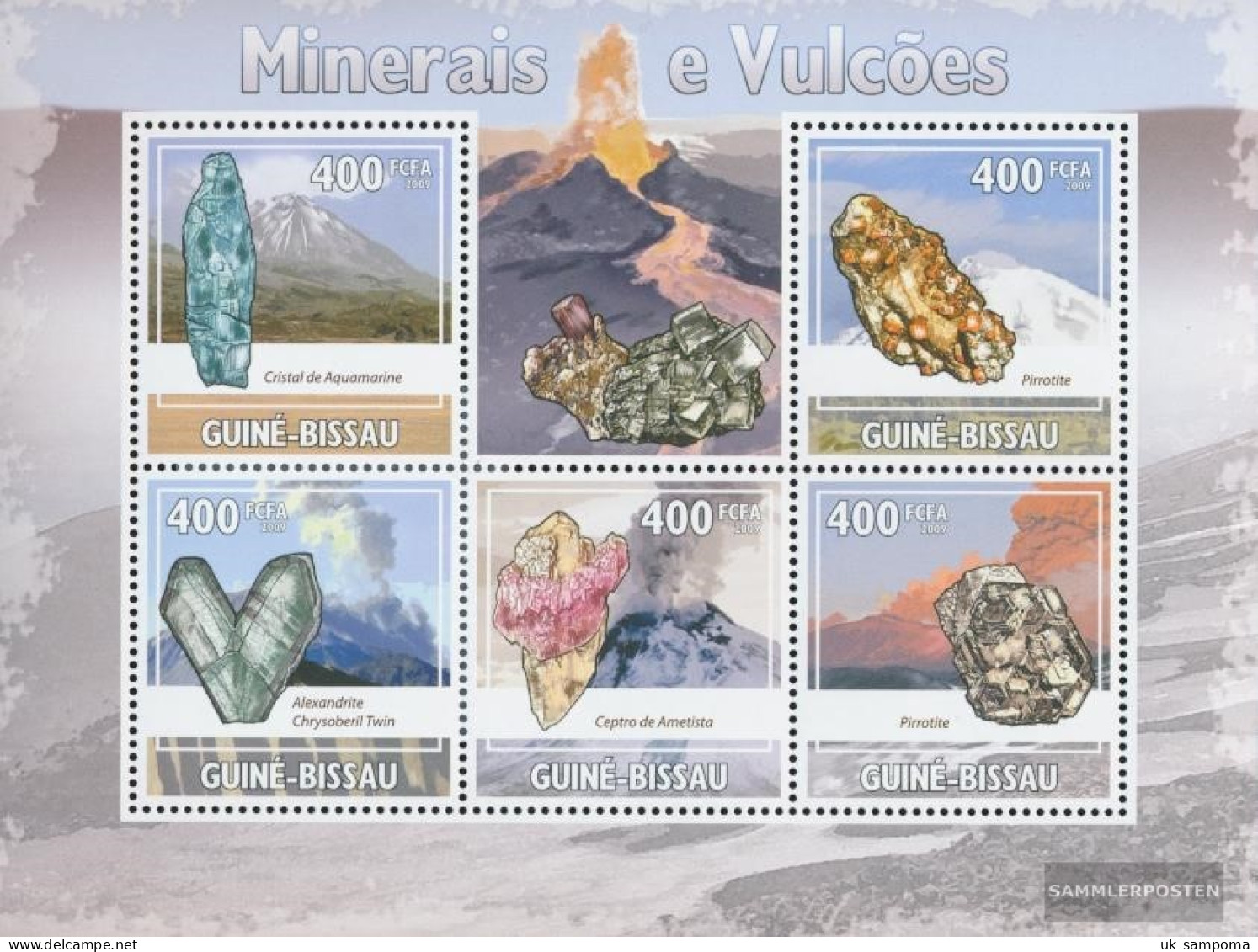 Guinea-Bissau 4432-4436 Sheetlet (complete. Issue) Unmounted Mint / Never Hinged 2009 Minerals And Vulkane - Guinea-Bissau