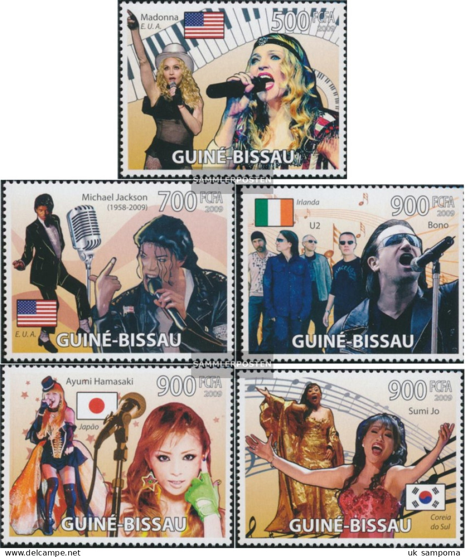Guinea-Bissau 4408-4412 (complete. Issue) Unmounted Mint / Never Hinged 2009 Famous Musicians - Guinea-Bissau