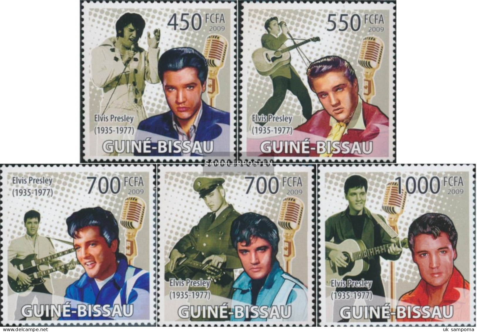 Guinea-Bissau 4285-4289 (complete. Issue) Unmounted Mint / Never Hinged 2009 Elvis Presley - Guinea-Bissau