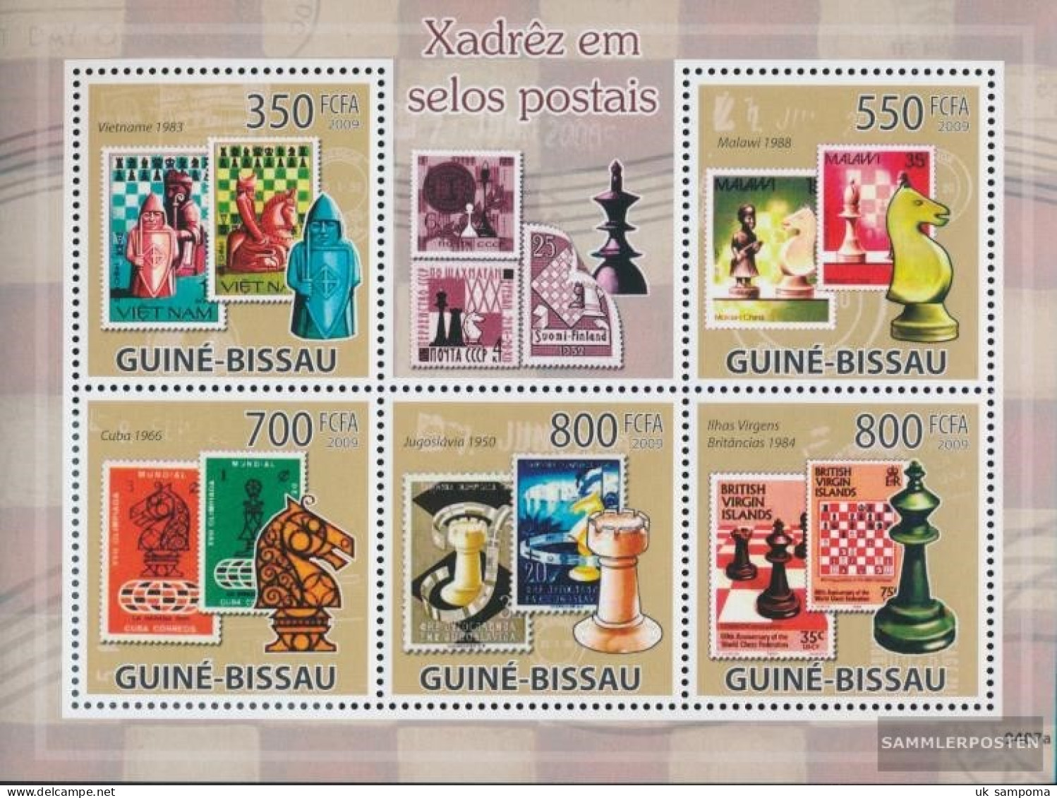 Guinea-Bissau 4279-4283 Sheetlet (complete. Issue) Unmounted Mint / Never Hinged 2009 Schachbriefmarken - Guinea-Bissau