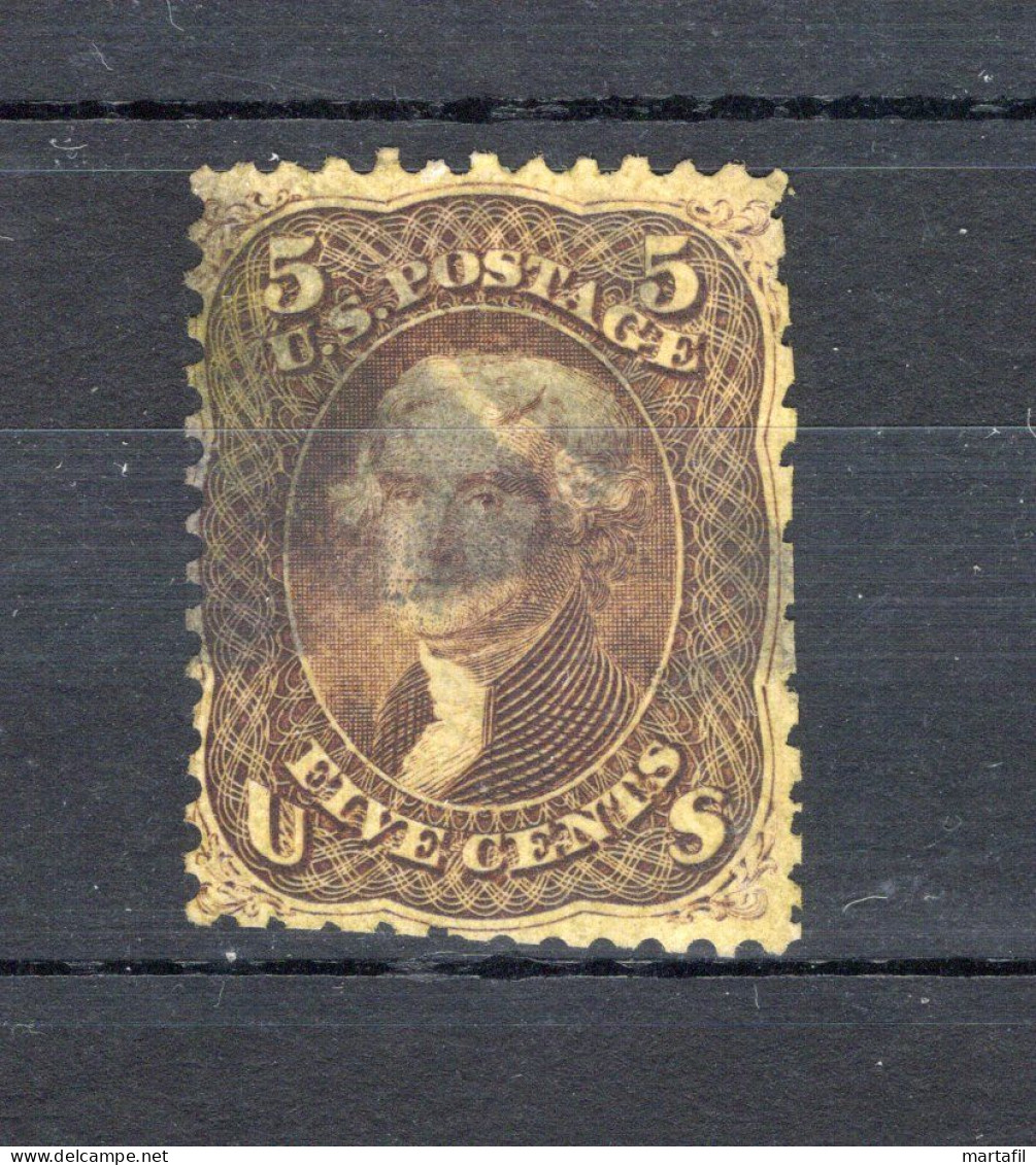 1861-62 STATI UNITI United States USA Un. N.23 USATO 5C. Camoscio - Gebraucht