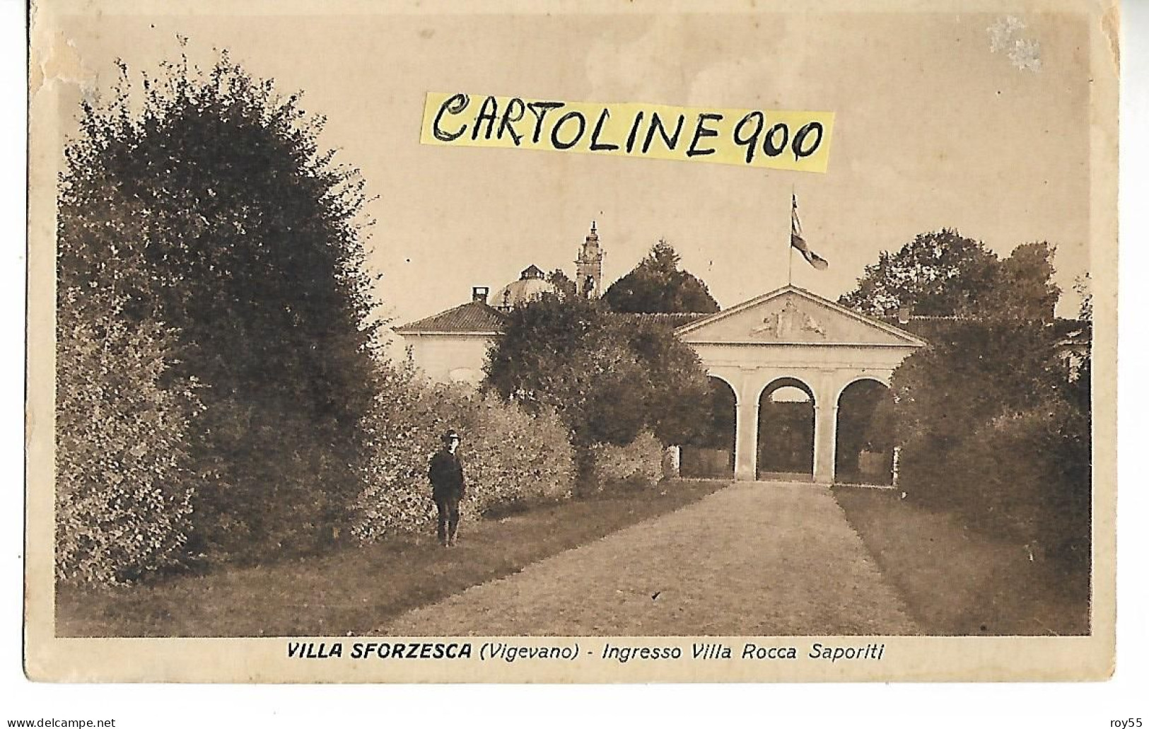 Lombardia-vigevano Villa Sforzesca Ingresso Villa Rocca Saporiti Veduta Anni 20 30 (formato Piccolo) - Vigevano