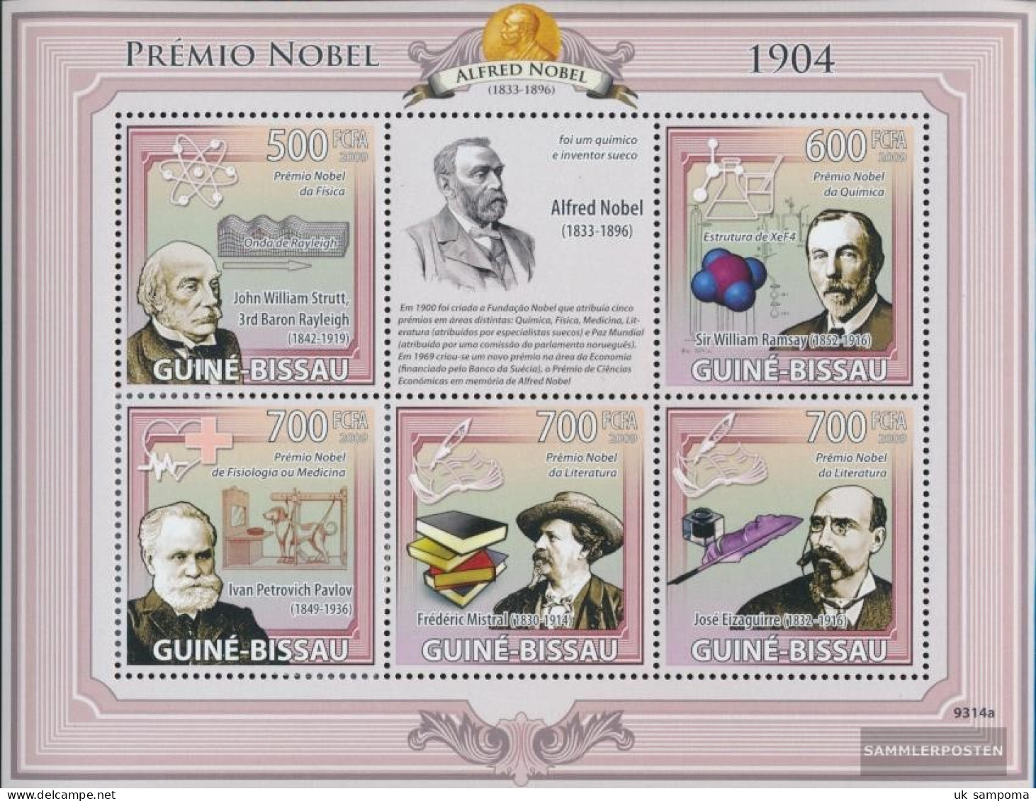 Guinea-Bissau 4248-4252 Sheetlet (complete. Issue) Unmounted Mint / Never Hinged 2009 Nobel Laureates - Guinea-Bissau