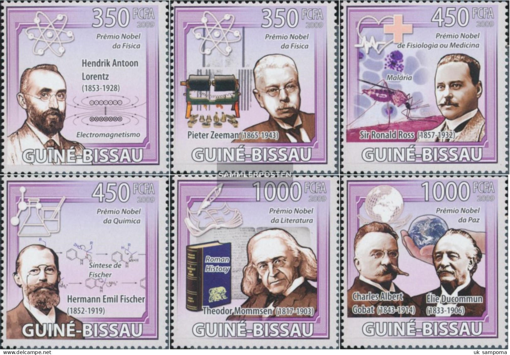 Guinea-Bissau 4236-4241 (complete. Issue) Unmounted Mint / Never Hinged 2009 Nobel Laureates - Guinea-Bissau