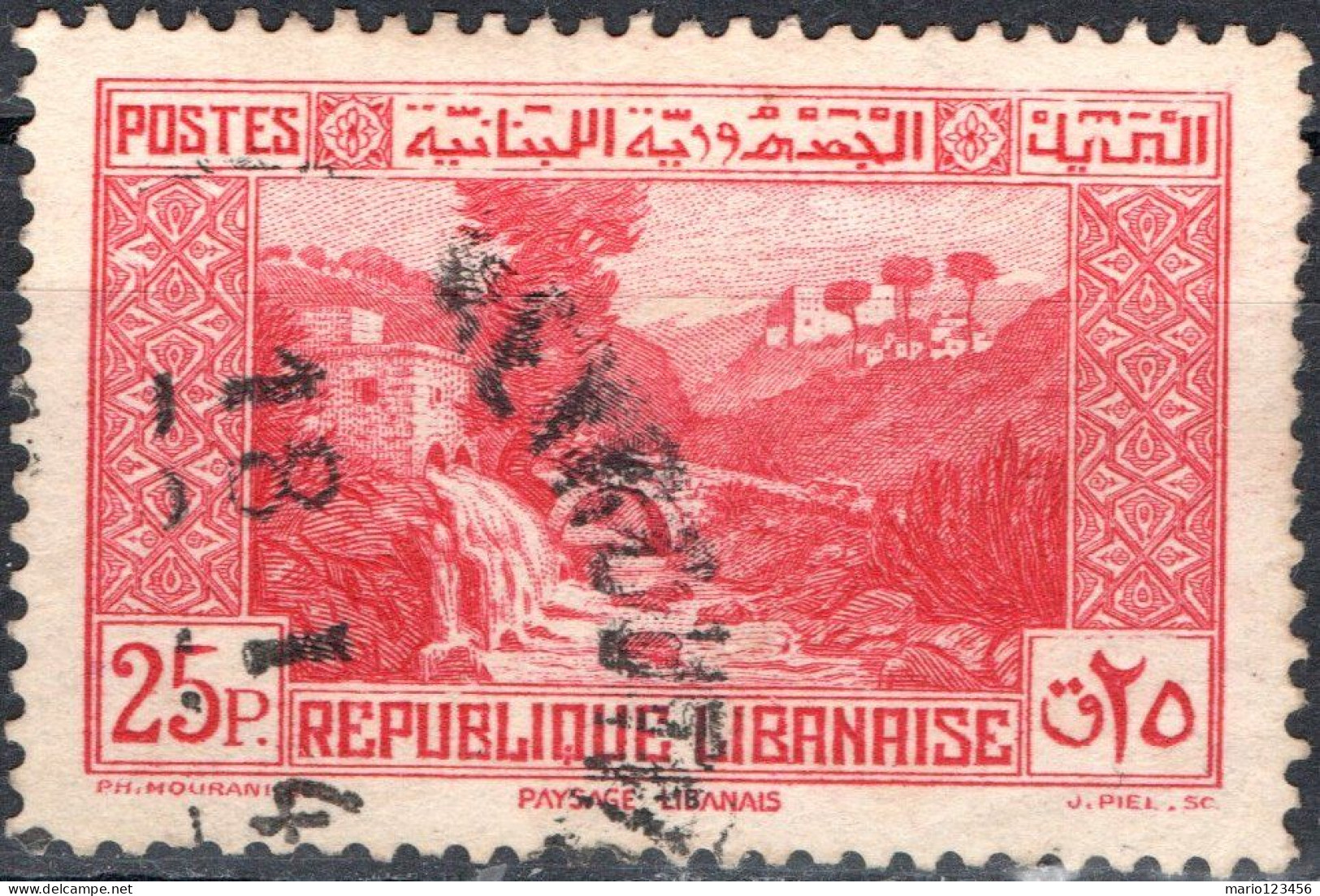 LIBANO, LEBANON, PAESAGGI, LANDSCAPES, 1940, USATI Scott:LB 143B, Yt:FR-LB 173 - Usados