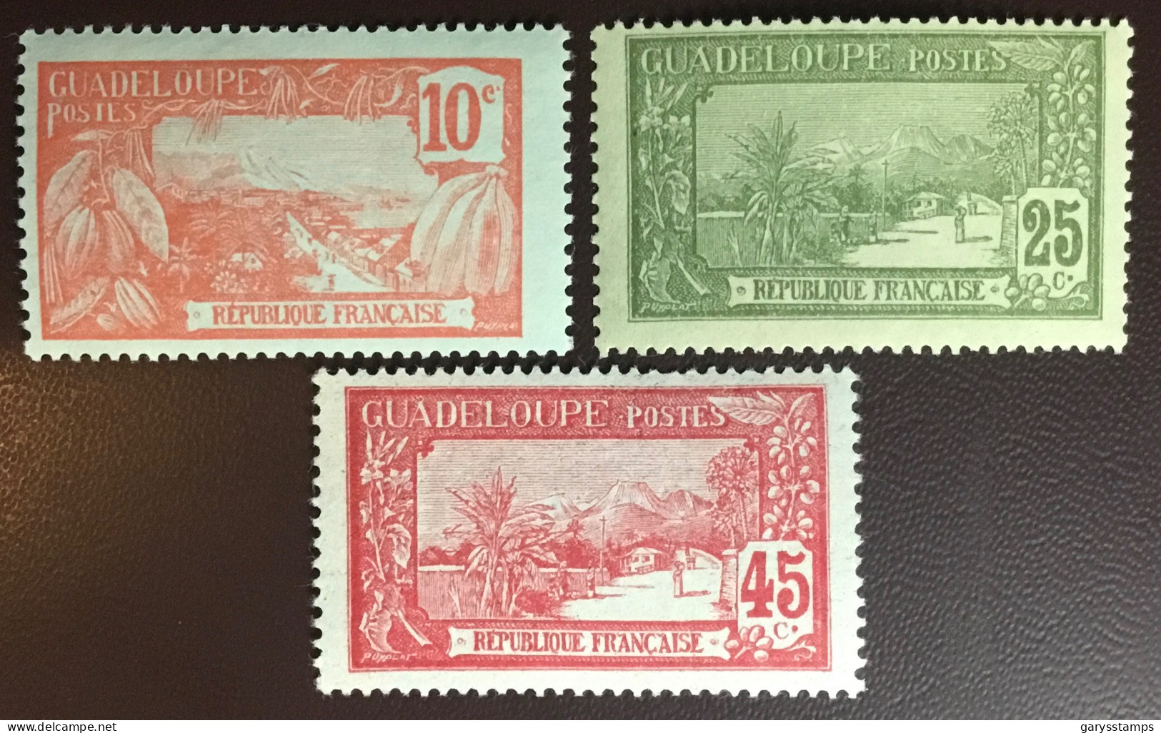 Guadeloupe 1922 Definitives 3 Values Y&T 79, 81, 84 MNH - Neufs