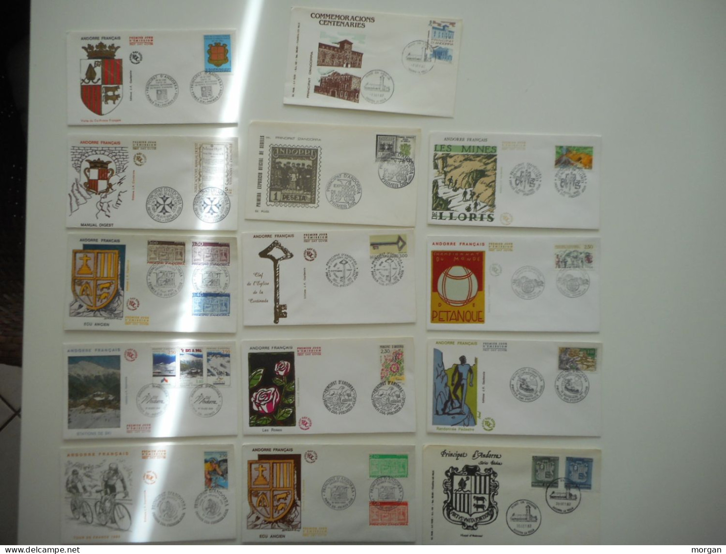 ANDORRE, LOT DE 54 ENVELOPPES FDC, PRINCIPAT D'ANDORRA - Sammlungen (ohne Album)