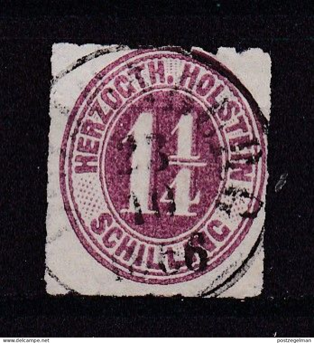 GERMANY -SCHLESWIG-HOLSTEIN 1865 Used  Stamp 1 1/4 Shilling Red/lilac Nr. 14 - Schleswig-Holstein