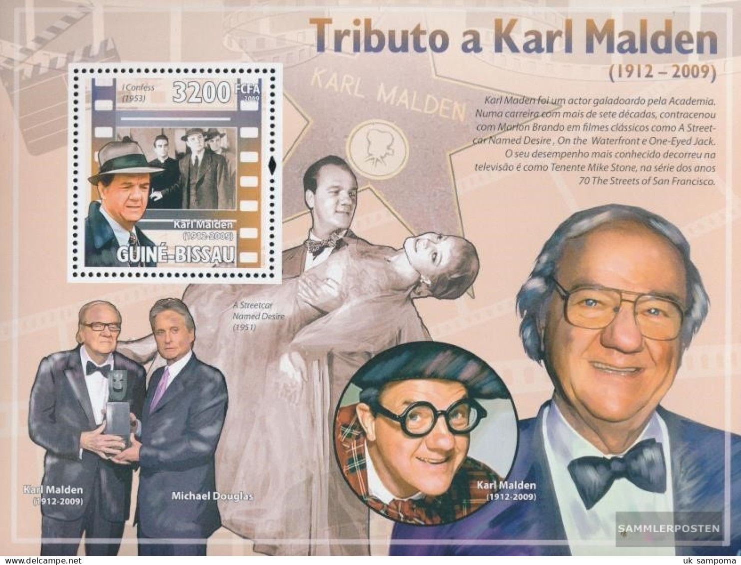 Guinea-Bissau Miniature Sheet 724 (complete. Issue) Unmounted Mint / Never Hinged 2009 Homage To Karl Malden - Guinea-Bissau
