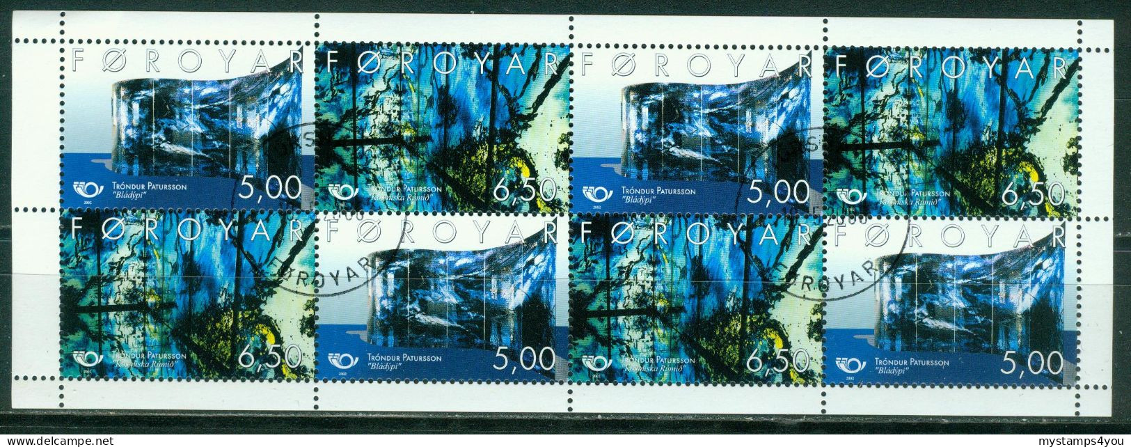 Bm Faroe Islands 2002 MiNr 421-422 (4x) H-Blatt 19 Booklet Pane Used | Art By Trondur Patursson #kar-1508b - Isole Faroer