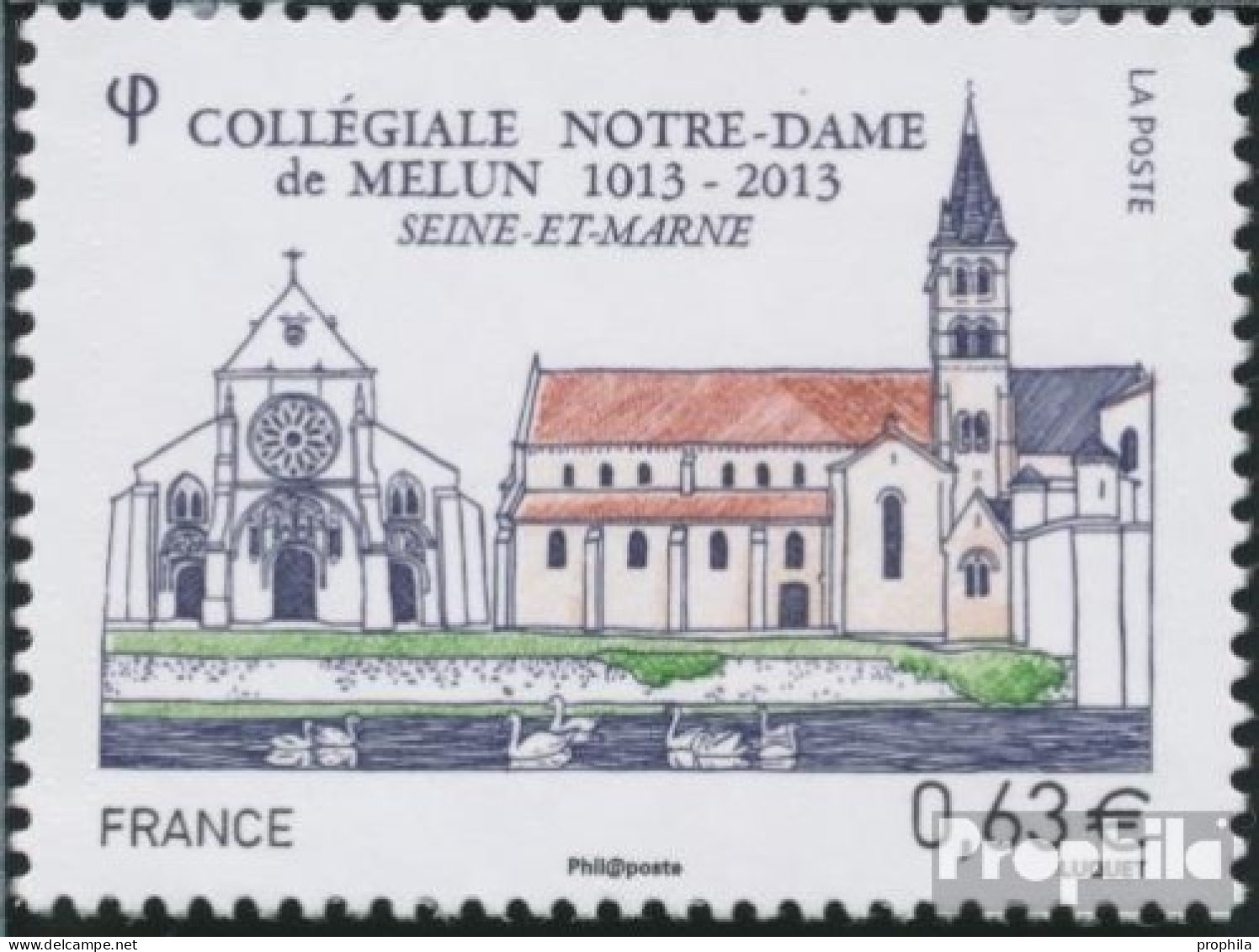 Frankreich 5561 (kompl.Ausg.) Postfrisch 2013 Stiftskirche Von Melun - Unused Stamps