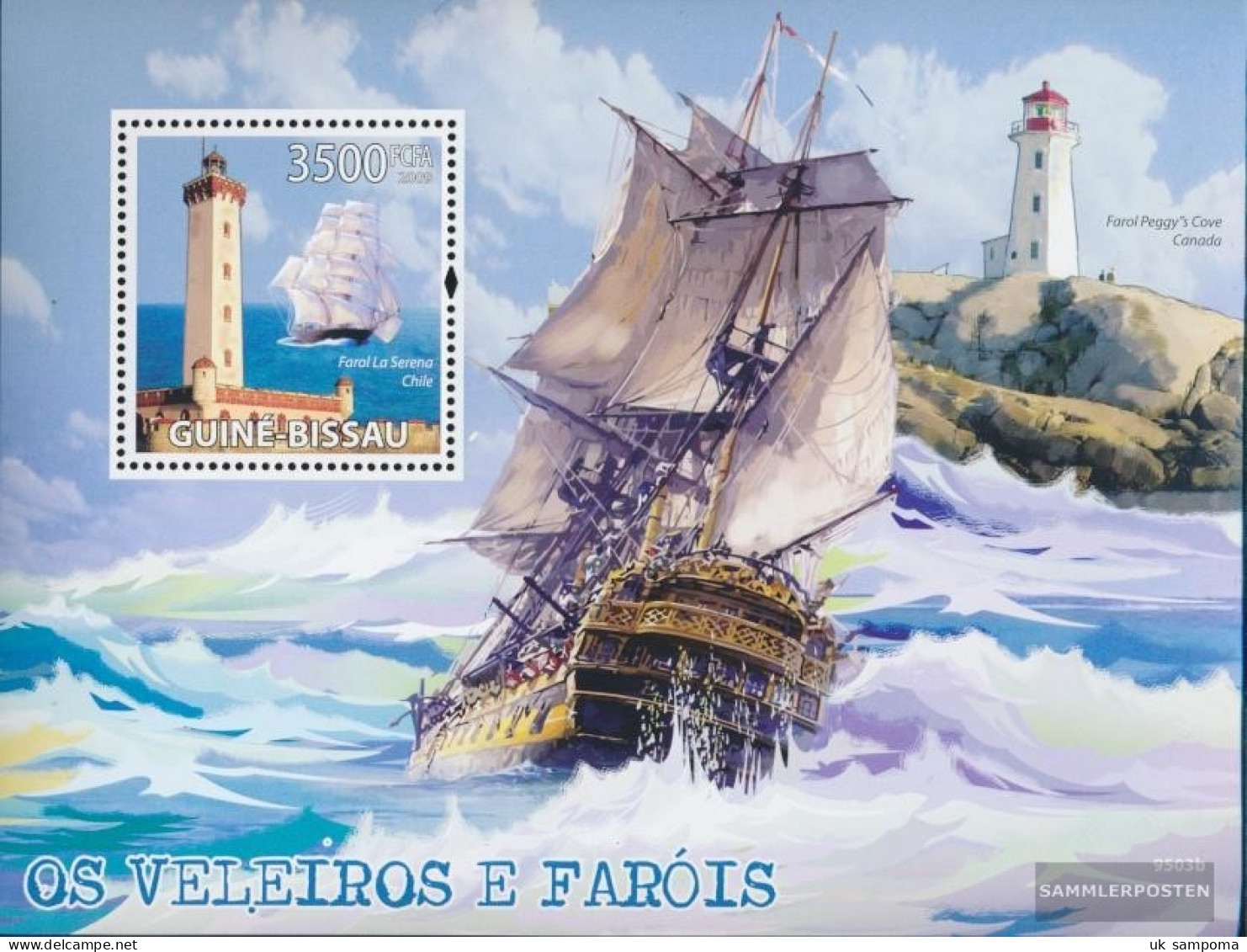 Guinea-Bissau Miniature Sheet 713 (complete. Issue) Unmounted Mint / Never Hinged 2009 Lighthouses And Sailboats - Guinea-Bissau