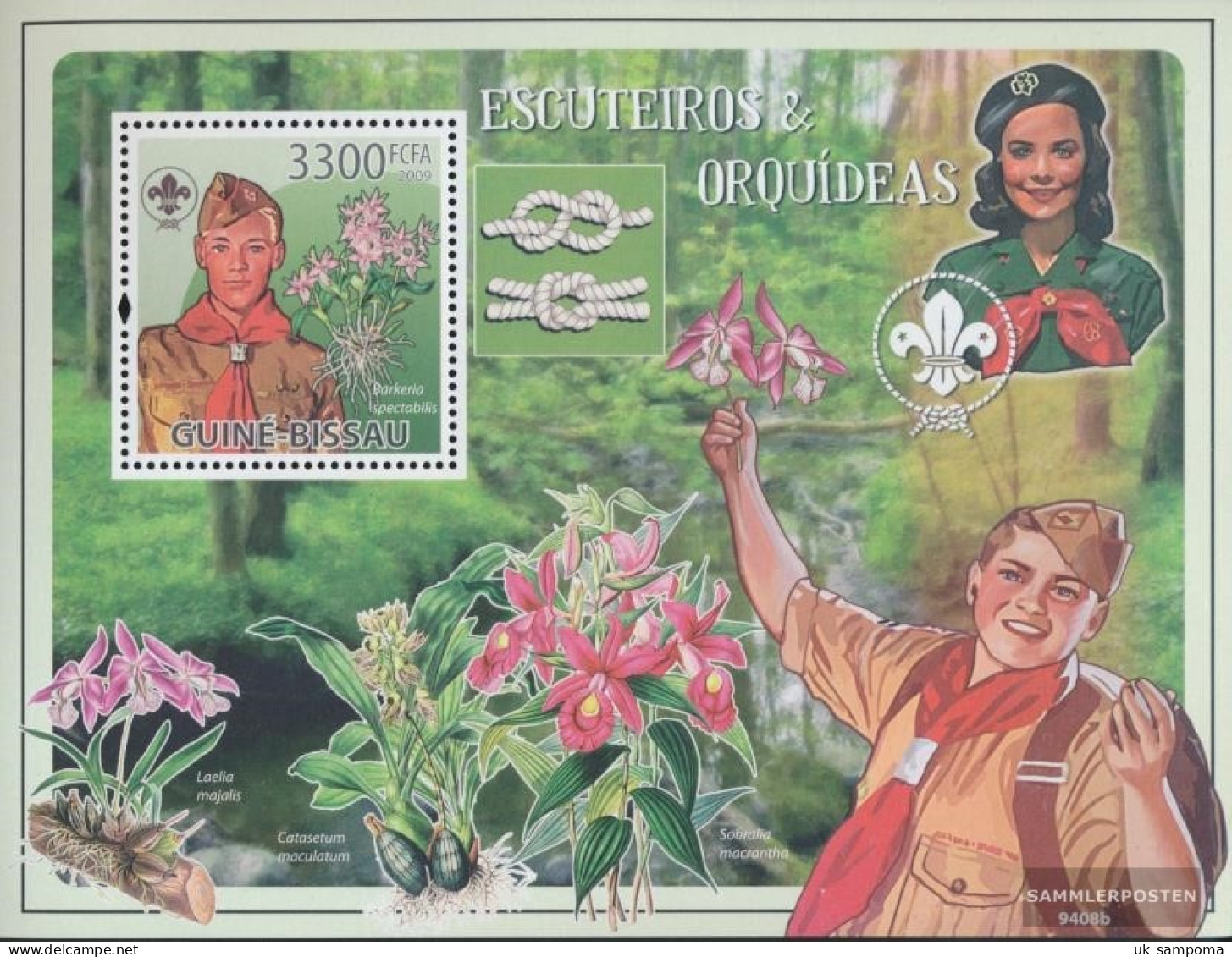 Guinea-Bissau Miniature Sheet 707 (complete. Issue) Unmounted Mint / Never Hinged 2009 Scouts & Orchids - Guinea-Bissau