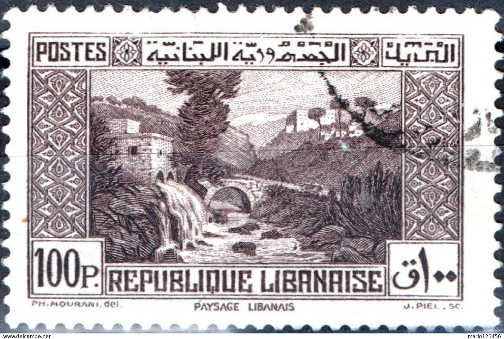 LIBANO, LEBANON, PAESAGGI, LANDSCAPES, 1940, USATI Scott:LB 143D, Yt:FR-LB 175 ( - Gebruikt