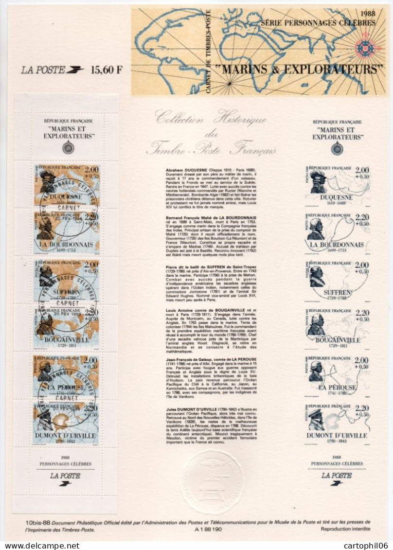 - Document Premier Jour Bande-carnet PERSONNAGES CÉLÈBRES : MARINS & EXPLORATEURS 1988 - - Erforscher