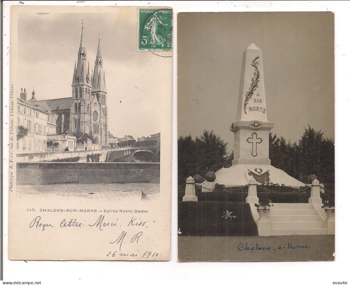 Lot De 6 CPA (51)  CHÂLONS-sur-MARNE - Jour De Marché, Jardin Du Jard, La Gare, Rue De Marne,Monument Aux Morts - Châlons-sur-Marne