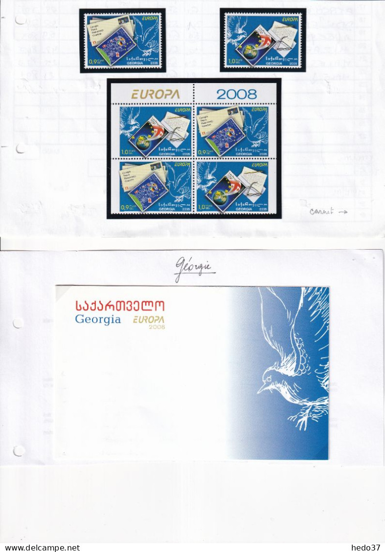 EUROPA 2008 - Géorgie N°440/444  Timbres & Carnet - Neuf ** Sans Charnière - TB - 2008