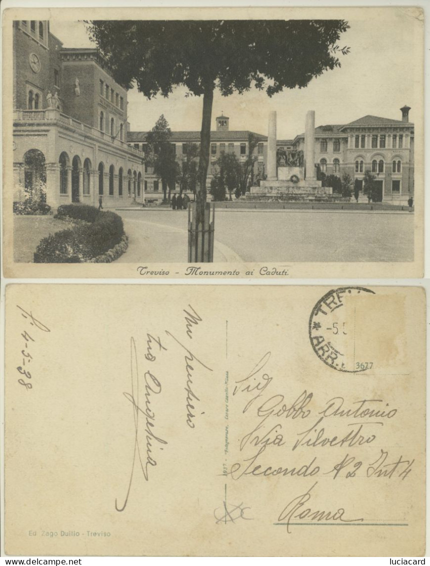 TREVISO-  MONUMENTO AI CADUTI 1938 -FORMATO PICCOLO - Treviso